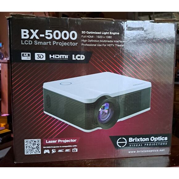 Braxton Optics Visual Projectors BX-5000 LCD Smart Projector New in Box - Picture 1 of 4